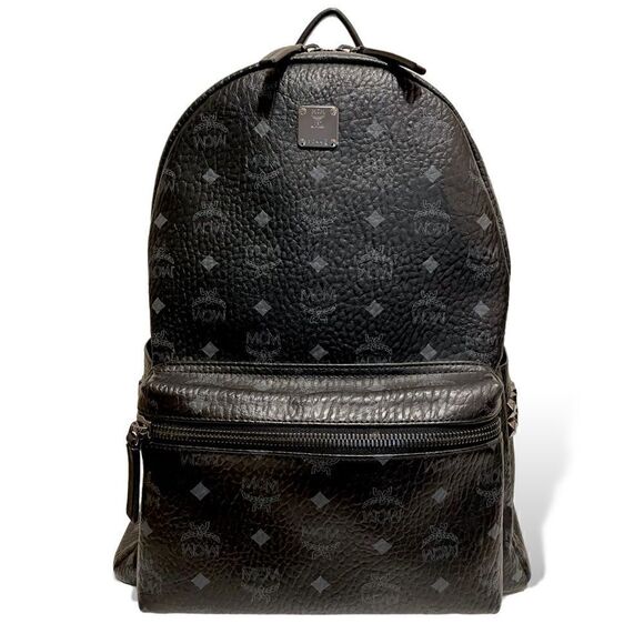MCM Blk/Gry Monogram Stark Side Studs Backpack in Visetos |Size: 42.5cm| - Picture 1 of 16